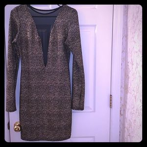 Deep plunge evening dress